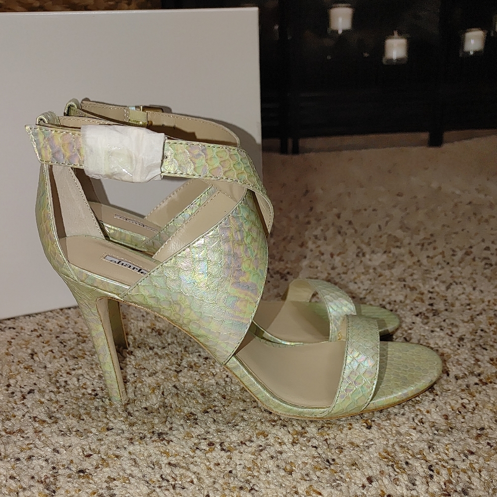 CHARLES DAVID ICON MINT SNAKE SANDAL 7.5 - Picture 7 of 12